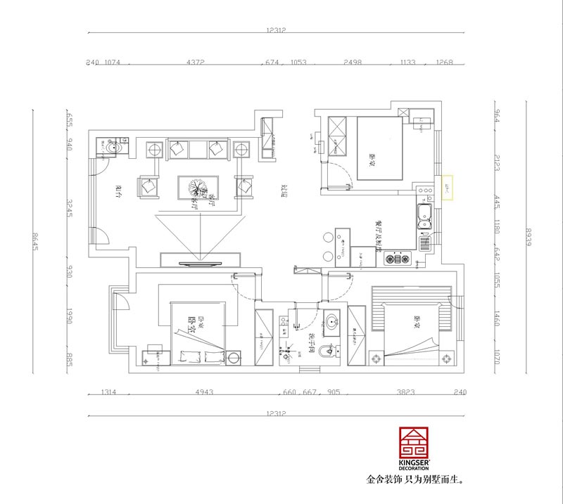 麗景藍(lán)灣114㎡三室兩廳一衛(wèi)戶型解析