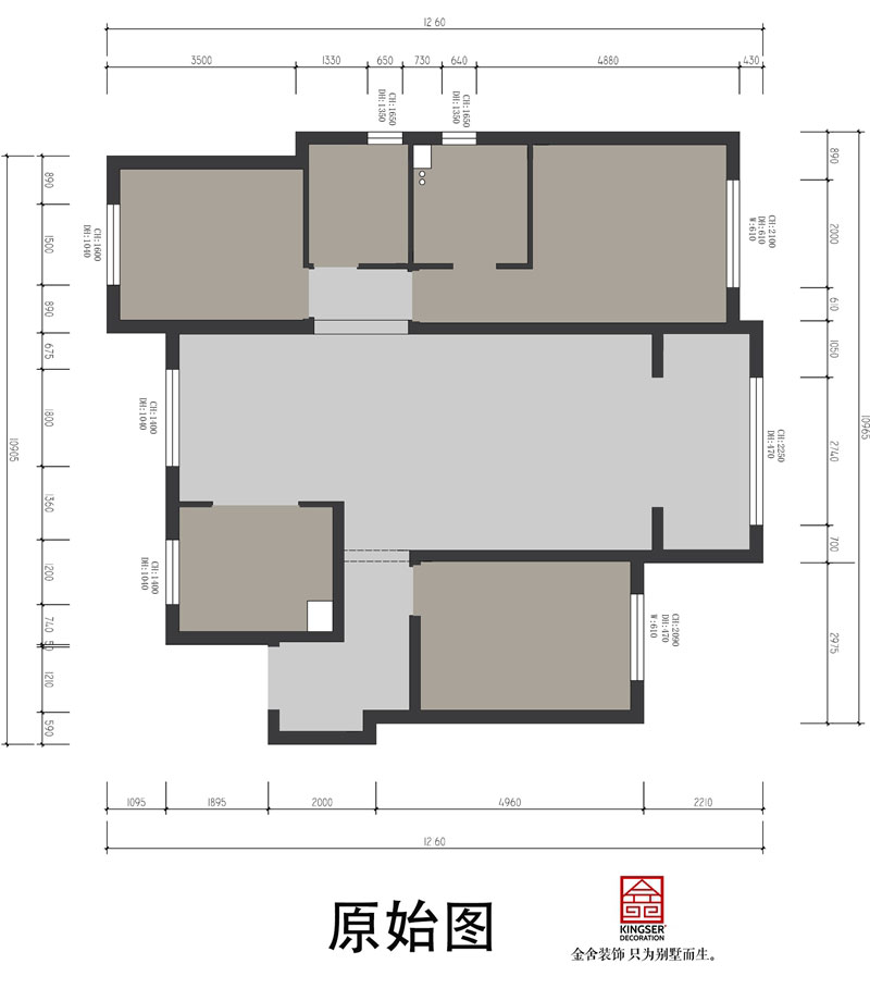 遠洋晟庭裝修設(shè)計150平米原始平面圖