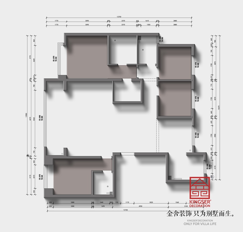 錦江府188平四室兩廳三衛(wèi)原始戶型圖